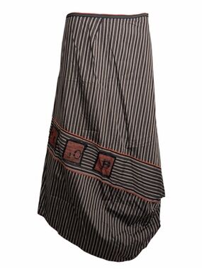 Vintage Cop Copine Y2K Asymmetric Handkerchief Hem Striped Maxi Skirt